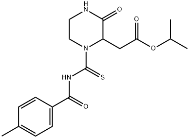 isopropyl (1-{[(4-methylbenzoyl)amino]carbonothioyl}-3-oxo-2-piperazinyl)acetate 结构式