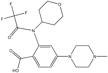 4-(4-甲基哌嗪-1-基)-2-(2,2,2-三氟-N-(四氢-2H-吡喃-4-基)乙酰氨基)苯甲酸 结构式