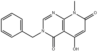 3-Benzyl-5-hydroxy-8-methyl-3H,8H-pyrido[2,3-d]pyrimidine-4,7-dione 结构式