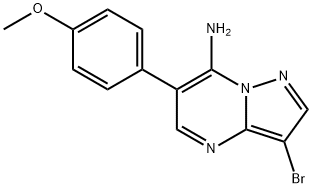 3-BROMO-6-(4-METHOXYPHENYL)PYRAZOLO[1,5-A]PYRIMIDIN-7-AMINE 结构式