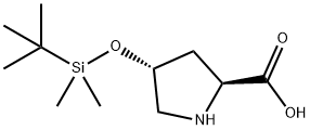 (2S,4R)-4-((tert-butyldimethylsilyl)oxy)pyrrolidine-2-carboxylic acid 结构式