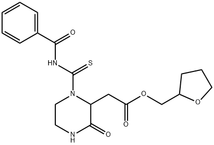 tetrahydro-2-furanylmethyl {1-[(benzoylamino)carbonothioyl]-3-oxo-2-piperazinyl}acetate 结构式