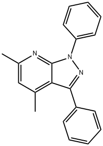 4,6-dimethyl-1,3-diphenylpyrazolo[3,4-b]pyridine 结构式
