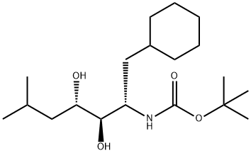 叔-丁基 ((2S,3R,4S)-1-环己基-3,4-二羟基-6-甲基庚烷-2-基)氨基甲酯 结构式
