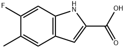 6-氟-5-甲基-1H-吲哚-2-羧酸 结构式