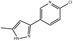 Pyridine, 2-chloro-5-(5-methyl-1H-pyrazol-3-yl)- 结构式