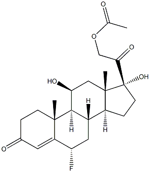 Pregn-4-ene-3,20-dione,21-(acetyloxy)-6-fluoro-11,17-dihydroxy-, (6a,11b)- (9CI) 结构式