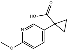 1-(6-甲氧基吡啶-3-基)环丙烷-1-羧酸 结构式