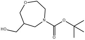 6-(羟甲基)-1,4-高吗啉-4-羧酸叔丁酯 结构式