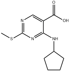 4-(环戊基氨基)-2-(甲硫基)嘧啶-5-羧酸 结构式