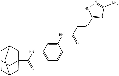 N-[3-[[2-[(5-amino-1H-1,2,4-triazol-3-yl)sulfanyl]acetyl]amino]phenyl]adamantane-1-carboxamide 结构式