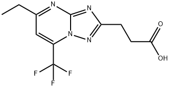 3-[5-乙基-7-(三氟甲基)-[1,2,4]三唑并[1,5-A]嘧啶-2-基]丙酸 结构式