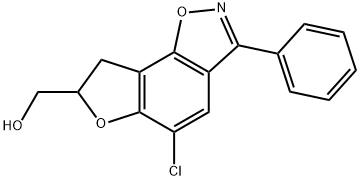 (5-氯-3-苯基-7,8-二氢苯并呋喃并[5,4-D]异噻唑-7-基)甲醇 结构式