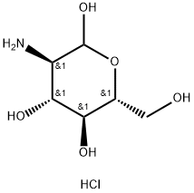 (3R,4R,5S,6R)-3-amino-6-(hydroxymethyl)tetrahydro-2H-pyran-2,4,5-triol hydrochloride 结构式