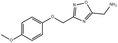 (3-((4-甲氧基苯氧基)甲基)-1,2,4-噁二唑-5-基)甲胺 结构式