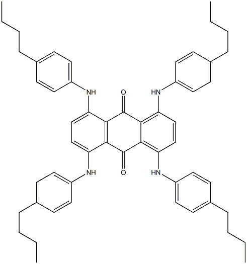 9,10-Anthracenedione, 1,4,5,8-tetrakis[(4-butylphenyl)amino]- 结构式