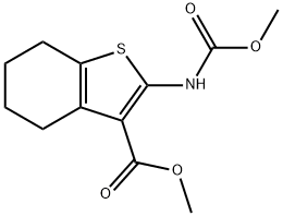 methyl 2-(methoxycarbonylamino)-4,5,6,7-tetrahydro-1-benzothiophene-3-carboxylate 结构式