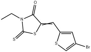 5-((5-bromothiophen-2-yl)methylene)-3-ethyl-2-thioxothiazolidin-4-one 结构式