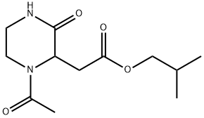 isobutyl (1-acetyl-3-oxo-2-piperazinyl)acetate 结构式