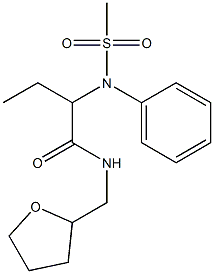 2-(N-methylsulfonylanilino)-N-(oxolan-2-ylmethyl)butanamide 结构式