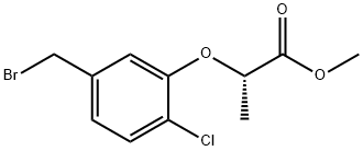 methyl (S)-2-(5-(bromomethyl)-2-chlorophenoxy)propanoate 结构式