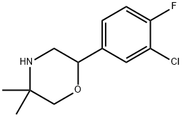 2-(3-chloro-4-fluorophenyl)-5,5-dimethylmorpholine 结构式