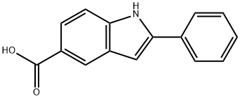 2-苯基-1H-吲哚-5-羧酸 结构式