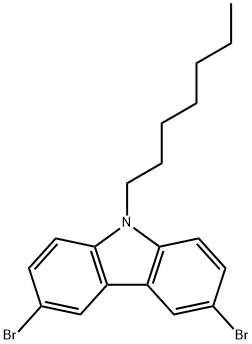 3,6-二溴-9-庚基咔唑 结构式