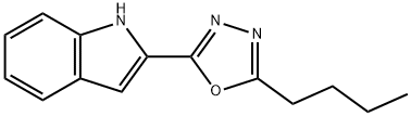 2-丁基-5-(1H-吲哚-2-基)-1,3,4-噁二唑 结构式