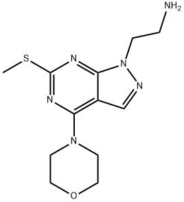 {2-[6-(methylthio)-4-morpholin-4-yl-1H-pyrazolo[3,4-d]pyrimidin-1-yl]ethyl}amine 结构式