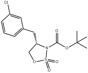 (S)-tert-butyl 4-(3-chlorobenzyl)-1,2,3-oxathiazolidine-3-carboxylate 2,2-dioxide 结构式