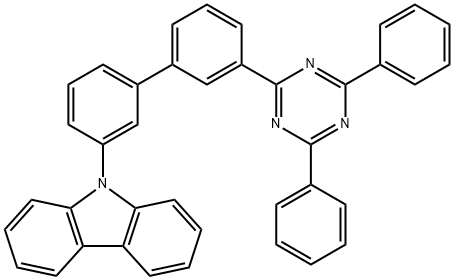9-(3'-(4,6-二苯基-1,3,5-三嗪-2-基)联苯-3-基)-9H-咔唑 结构式