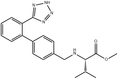 (S)-3-甲基-2-((2'-(2H-四氮唑-5-基)-4-联苯基)甲氨基)丁酸甲酯 结构式