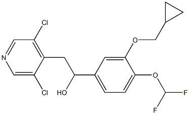 1-(3-(cyclopropylmethoxy)-4-
(difluoromethoxy)phenyl)-2-(3,5-dichloropyridin-4-yl)ethanol 结构式