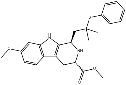 (1R,3S)-7-甲氧基-1-(2-甲基-2-(苯硫基)丙基)-2,3,4,9-四氢-1H-吡啶并 结构式