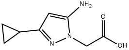 2-(5-氨基-3-环丙基-1H-吡唑-1-基)乙酸 结构式