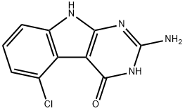 2-AMINO-5-CHLORO-3H-PYRIMIDO[4,5-B]INDOL-4(9H)-ONE 结构式