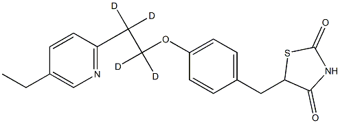 5-[[4-[1,1,2,2-tetradeuterio-2-(5-ethylpyridin-2-yl)ethoxy]phenyl]methyl]-1,3-thiazolidine-2,4-dione 结构式