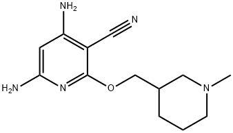 4,6-Diamino-2-(1-methyl-piperidin-3-ylmethoxy)-nicotinonitrile 结构式