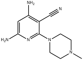 4,6-Diamino-2-(4-methyl-piperazin-1-yl)-nicotinonitrile 结构式