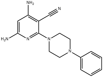4,6-Diamino-2-(4-phenyl-piperazin-1-yl)-nicotinonitrile 结构式