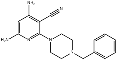 4,6-Diamino-2-(4-benzyl-piperazin-1-yl)-nicotinonitrile 结构式