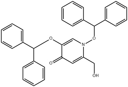 1,5-二(二苯甲基氧代)-2-(羟甲基)吡啶-4(1H)-酮 结构式