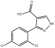 5-(2,4-dichlorophenyl)-1H-pyrazole-4-carboxylic acid 结构式
