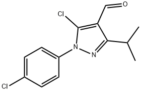 5-chloro-1-(4-chlorophenyl)-3-(propan-2-yl)-1H-pyrazole-4-carbaldehyde 结构式