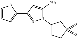 3-(5-氨基-3-(噻吩-2-基)-1H-吡唑-1-基)四氢噻吩1,1-二氧化物 结构式