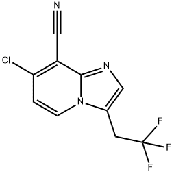 7-chloro-3-(2,2,2-trifluoroethyl)imidazo[1,2-a]pyridine-8-carbonitrile 结构式