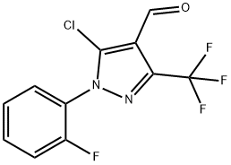 5-chloro-1-(2-fluorophenyl)-3-(trifluoromethyl)-1H-pyrazole-4-carbaldehyde 结构式