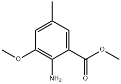 2-氨基-3-甲氧基-5-甲基苯甲酸甲酯 结构式