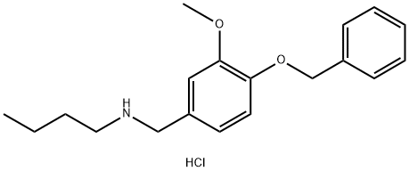 {[4-(benzyloxy)-3-methoxyphenyl]methyl}(butyl)amine hydrochloride 结构式